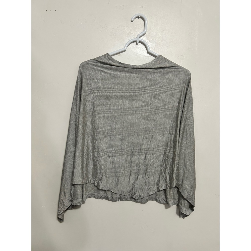 Bodily‎ Women Gray Ribbed Nursing Poncho Maternity Split Front Top Size 1